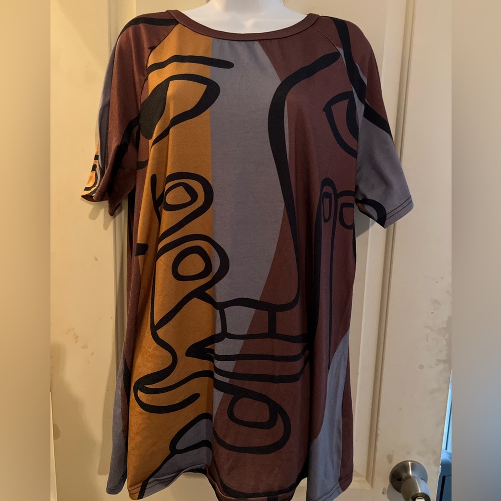 Brown multi colored women’s shirt